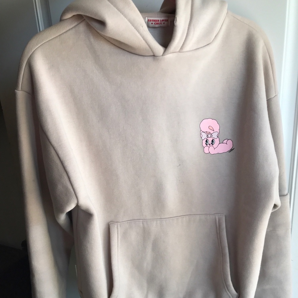 Estherlovesyou X chuu Oversized Beige Hoodie